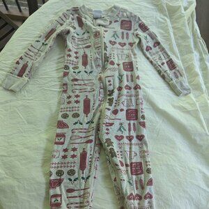 Hanna Andersson Zip Sleeper "Get Baking" Holiday gingerbread Size 3T (90cm)